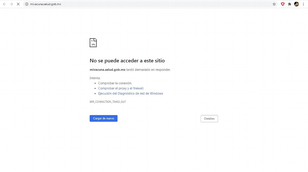 Reportan fallas en página para registro de vacunación contra COVID-19 para adultos mayores