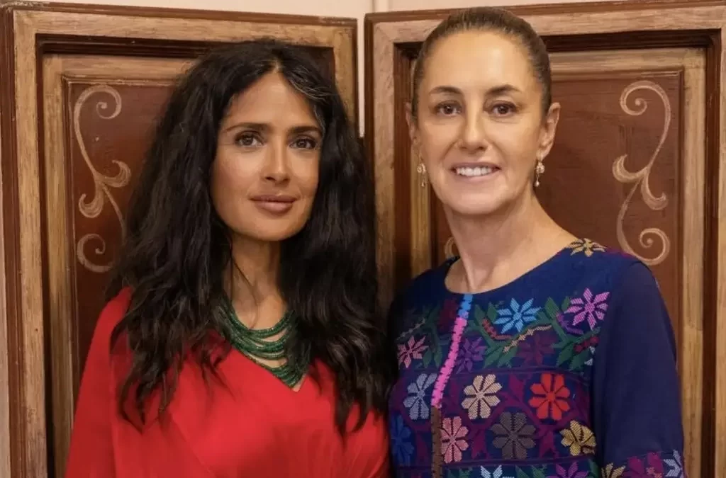 ‘Qué mujer tan extraordinaria’: Sheinbaum se reúne con Salma Hayek en Veracruz